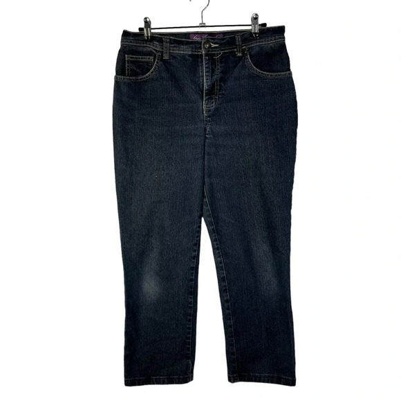 Gloria Vanderbilt Short Dark Blue Washed Straight Leg Jeans 8 - Picture 1 of 3